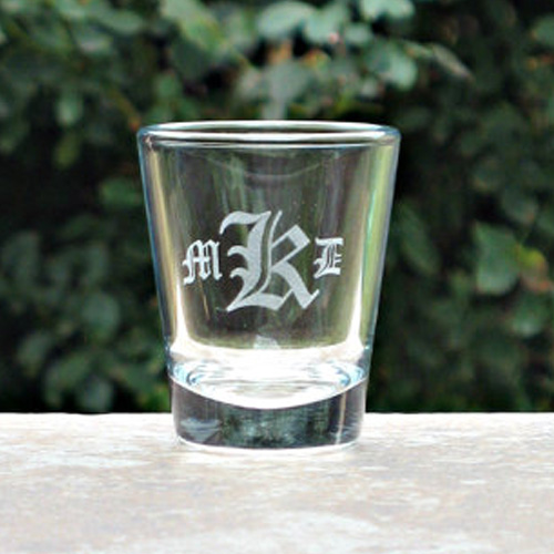 monogram shot glass engraved gift collection