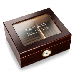 Glass Top Mahogany Humidor