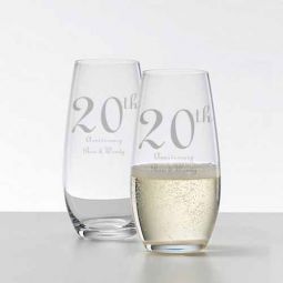 Anniversary Stemless Champagne Flute