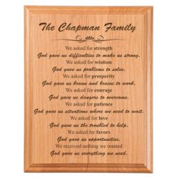 Asked Prayer Plaque