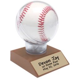 Baseball Holder on Cherry Base
