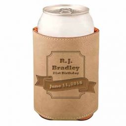 Birthday Pub Leather Beverage Holder
