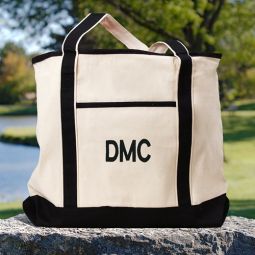 Initials Canvas Tote Bag