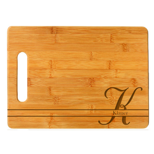 Corner Initial Cutting Board: Engraved Gift Collection