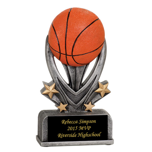 FREE Engraving team Basketball Award Gold Mixed Resin Star Trophy Great Value 