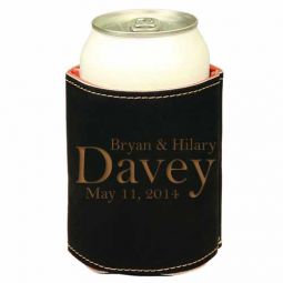 Last Name Leather Beverage Holder