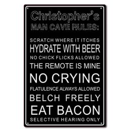 Man Cave Rules Sign
