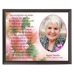 Memorial Flowers Photo Plaque