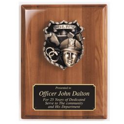 Police Walnut Plaque