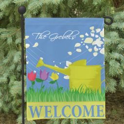 Watering Can Garden Flag