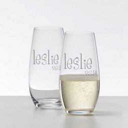 Wedding Party Stemless Champagne Flute