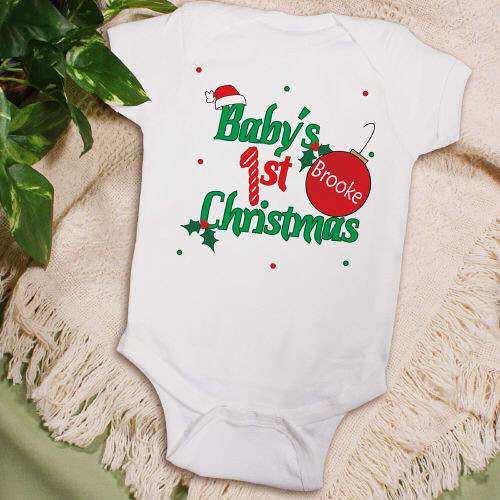 baby's first christmas onesie