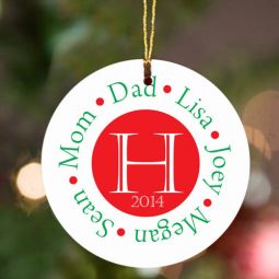 Family Names Round Ornament