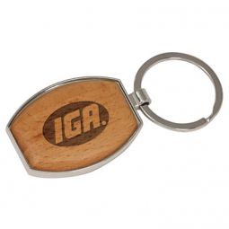 Oval Bamboo Key Chain