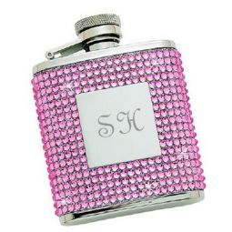 Pink Crystal Mini Flask
