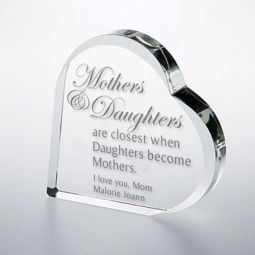 Mother Daughter Crystal Heart