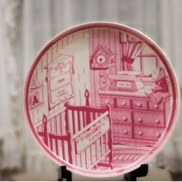 Pink Keepsake Baby Birth Plate