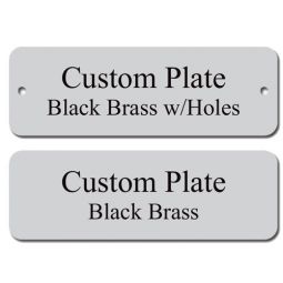 3x1 Round Silver & Black Plate