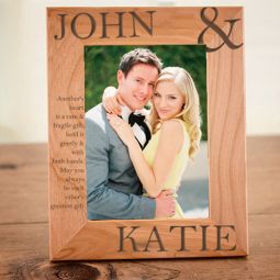 Personalized Wedding Romance Silver Photo Album with Frame