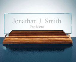 Glass Desk Sign