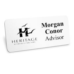 1.5 x 3 White Name Tag