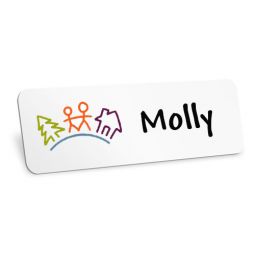 1x3 White Name Tag